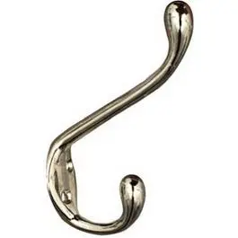 Heavy-Duty Nickel Hat And Coat Hook – Extended Length 1