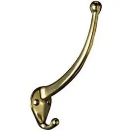 Heavy-Duty Solid Brass Wall Hook – 75-Pound Weight Capacity 1