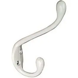 Heavy-Duty White Hat And Coat Hook – 35-Pound Load Capacity 1