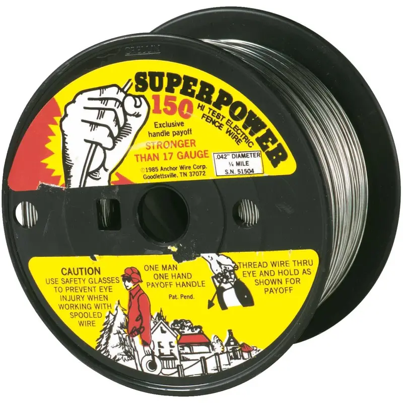 Hillman Electric Fence Wire – 1/4-Mile Spool, 17-Gauge Galvanized Steel 1