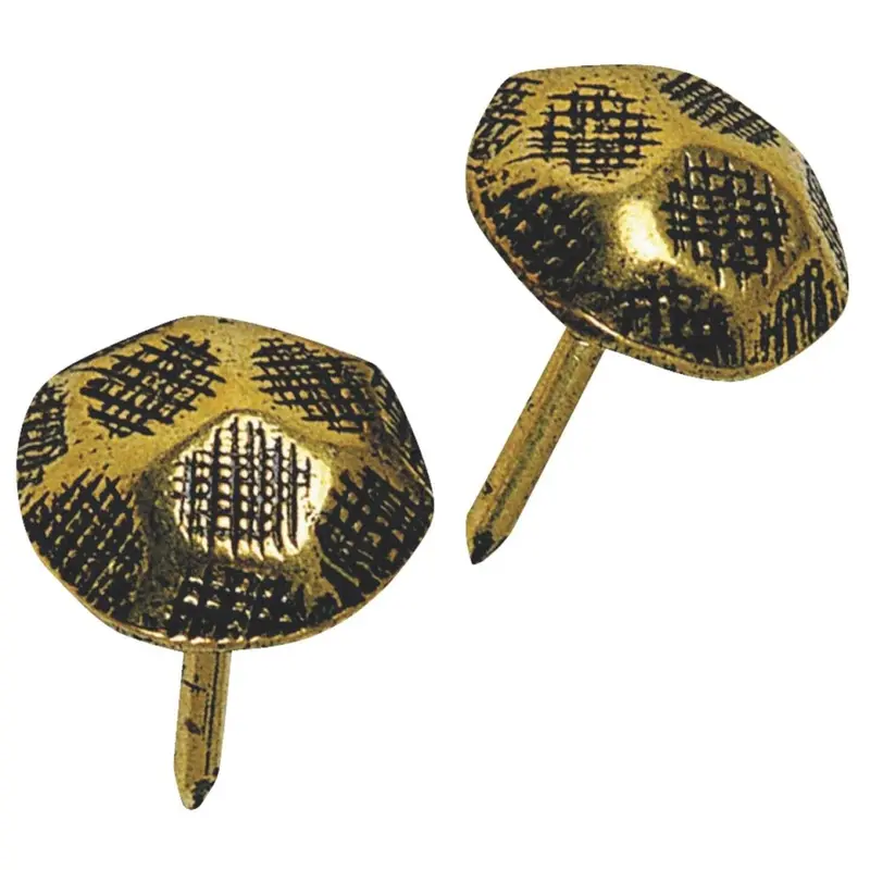 Hillman Hammer-Head Antique Brass Furniture Nails – 25-Pack 1