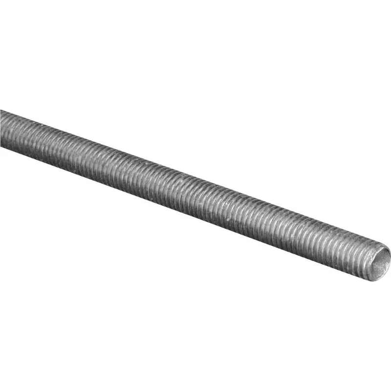 Hillman Steelworks #8 Threaded Rod – 1 Foot Long, Zinc-Plated 1