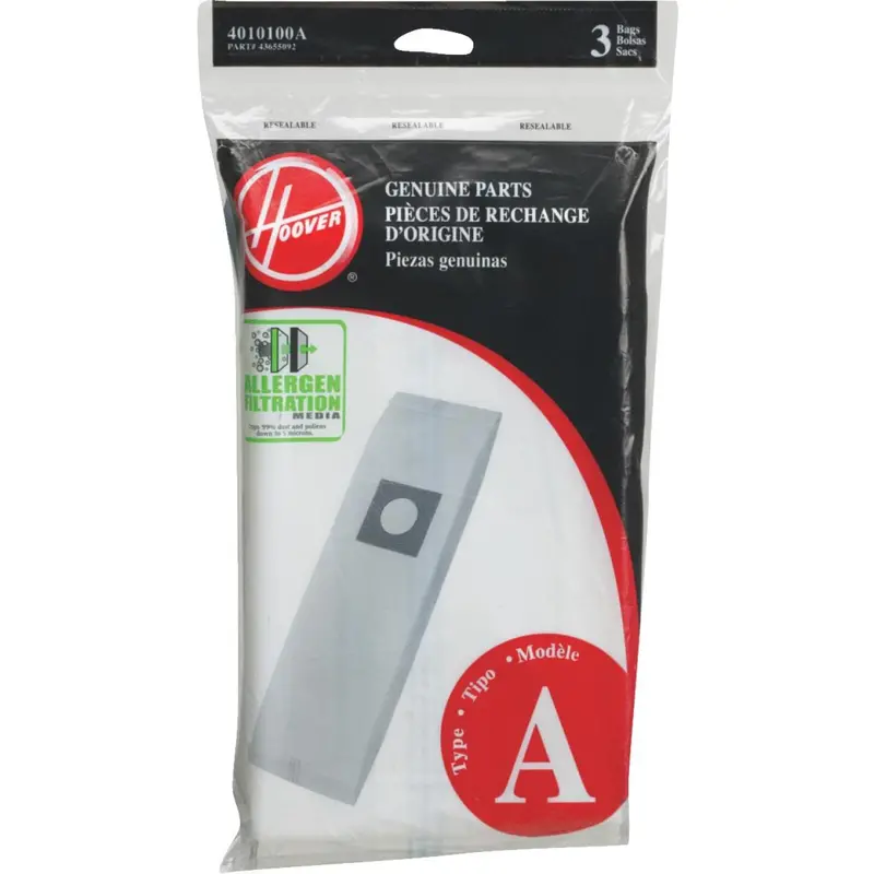 Hoover Type A Allergen-Filter Vacuum Bags – 3-Pack 1