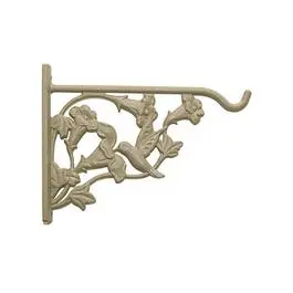 Hummingbird-Themed Hanging Plant Bracket – Sand-Finish Aluminum, 8-Inch 1