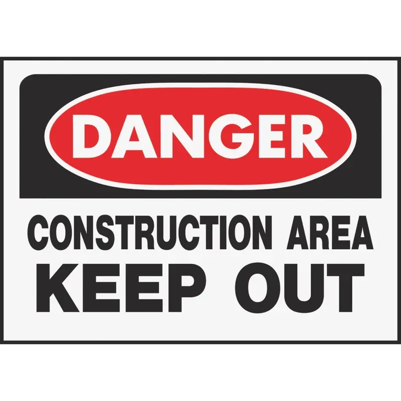 Hy-Ko Polyethylene Safety Sign – 'Danger: Construction Area – Keep Out' 1
