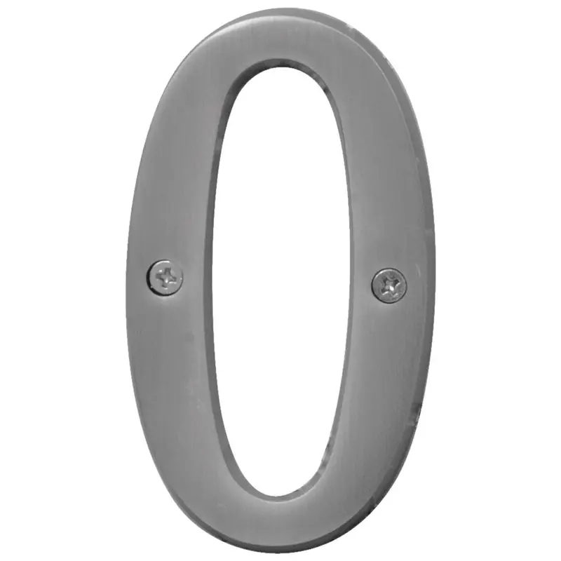 Hy-Ko Prestige 4" Satin Nickel House Number "0" 1