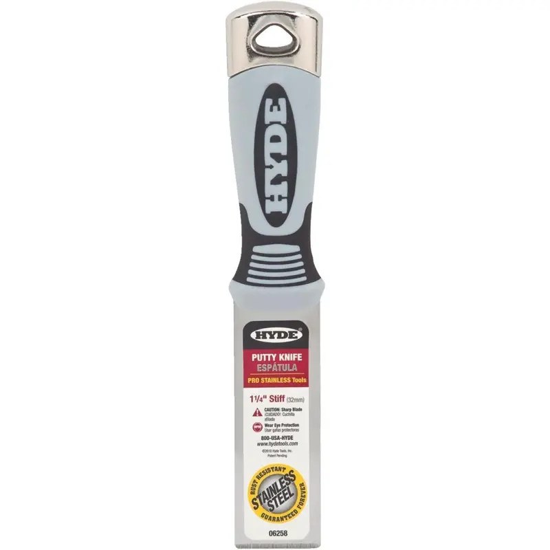 Hyde Pro Stainless Steel 1-1/4-Inch Stiff-Blade Putty Knife 1
