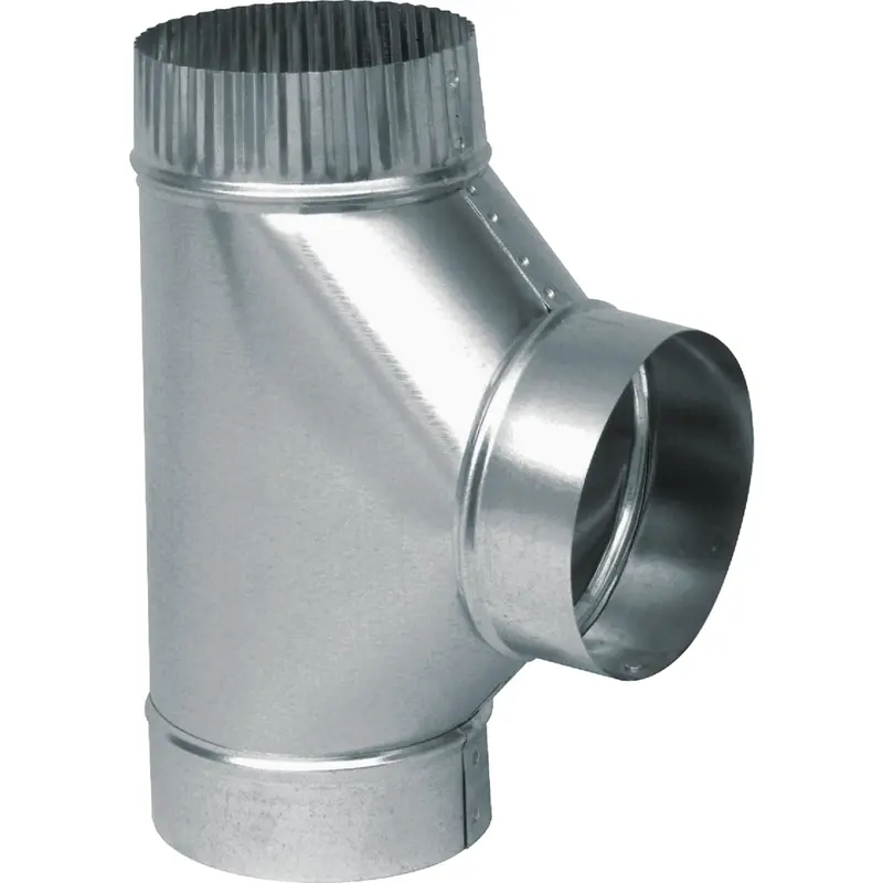 Imperial Galvanized Straight Tee – 26-Gauge, 4-Inch Duct Size 1