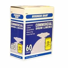 Institutional-Grade Clear Drum Liner Trash Bags – 55-Gallon, 60-Pack 1