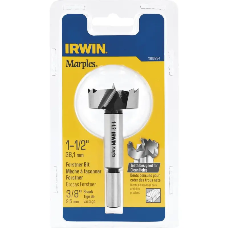 Irwin Marples Reduced Forstner Bit – 1-1/2" Diameter X 3-1/2" Length 1