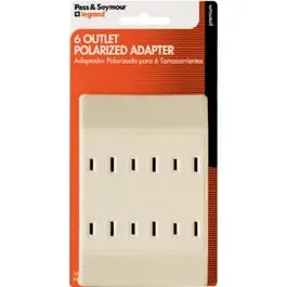 Ivory 15-Amp 6-Outlet Power Tap – Polarized Design 1
