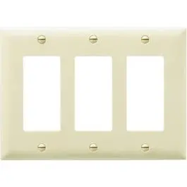 Ivory 3-Gang Decorator-Style Nylon Wall Plate 1