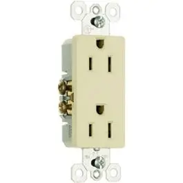 Ivory Decorative 15A 125V Two-Pole Three-Wire Outlet 1