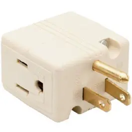 Ivory Grounded Triple-Cube Power Adapter – 15-Amp, 125-Volt 1