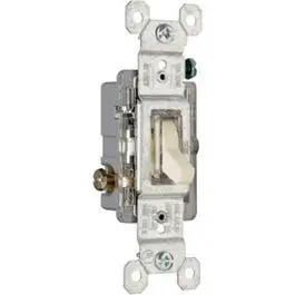 Ivory Illuminated Single-Pole Grounding Toggle Switch — 120V, 15A 1