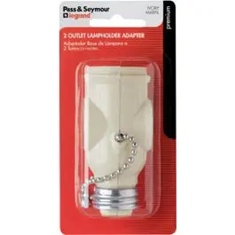 Ivory Pull-Chain Power Tap – 15A, 125V, 250W Rated 1
