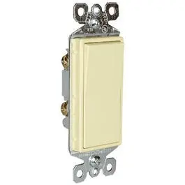 Ivory Single-Pole Decorator Light Switch – 15A, 120/277V Rated 1