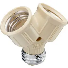 Ivory Single-To-Twin Lampholder Adapter 1