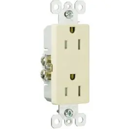 Ivory Tamper-Resistant Decorator Receptacle – Safety-Enhanced Design 1