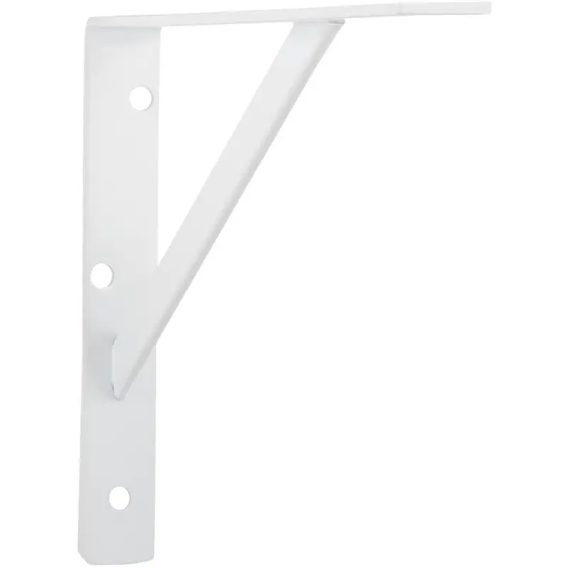 John Sterling 208 Series 12" Deep × 8" High White Steel L-Bracket – Reinforced Corner Support 1