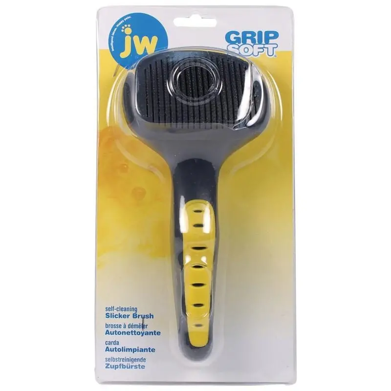 Jw Gripsoft Self-Cleaning Slicker Brush For Pets 1