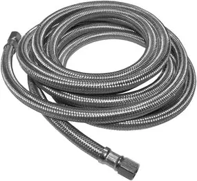 Keeney Ice Maker Supply Line – 1/4" X 1/4" X 120" Braided Stainless Hose 1
