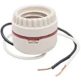 Keyless Porcelain Medium-Base Lampholder – 660W, 250V With Dual Ring & Leads 1