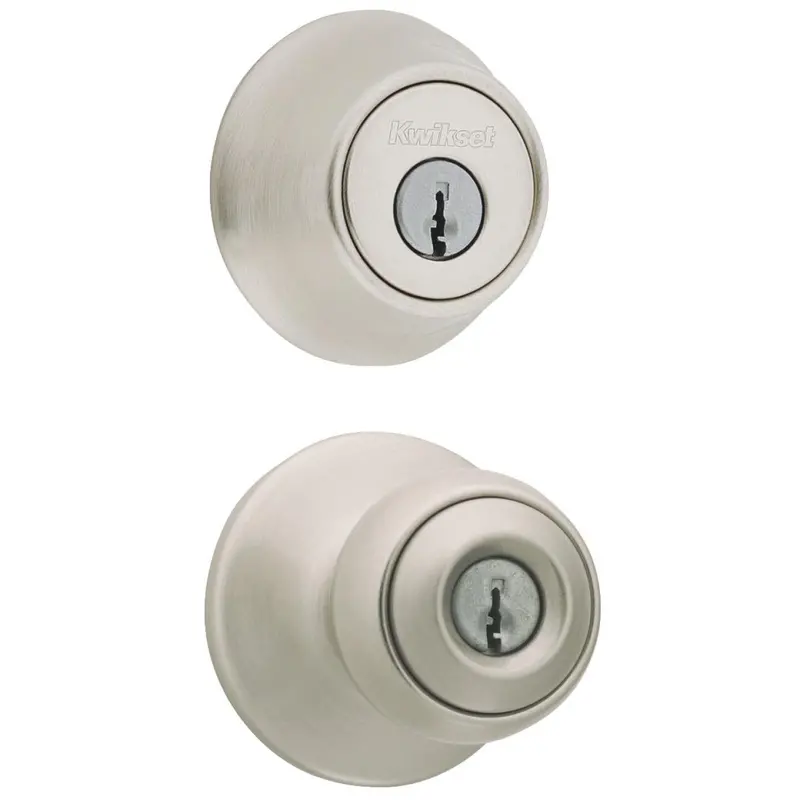 Kwikset Polo Satin Nickel Entry Combo Set (Deadbolt + Knob) 1