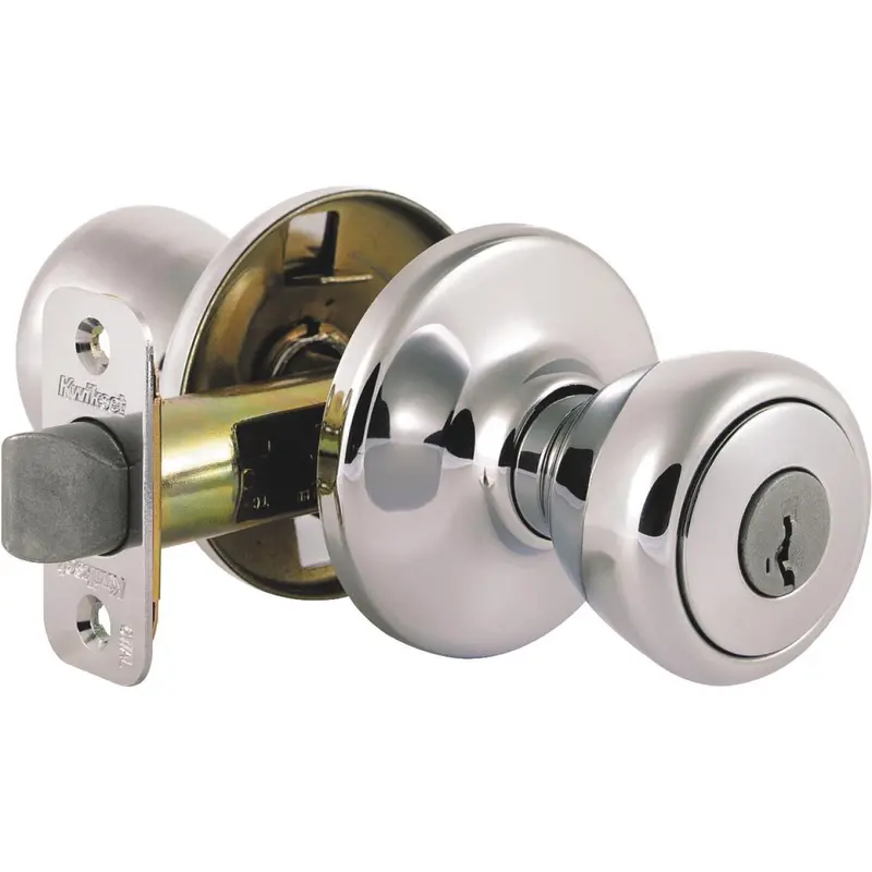 Kwikset Satin Chrome Mobile Home Entry Door Lockset 1