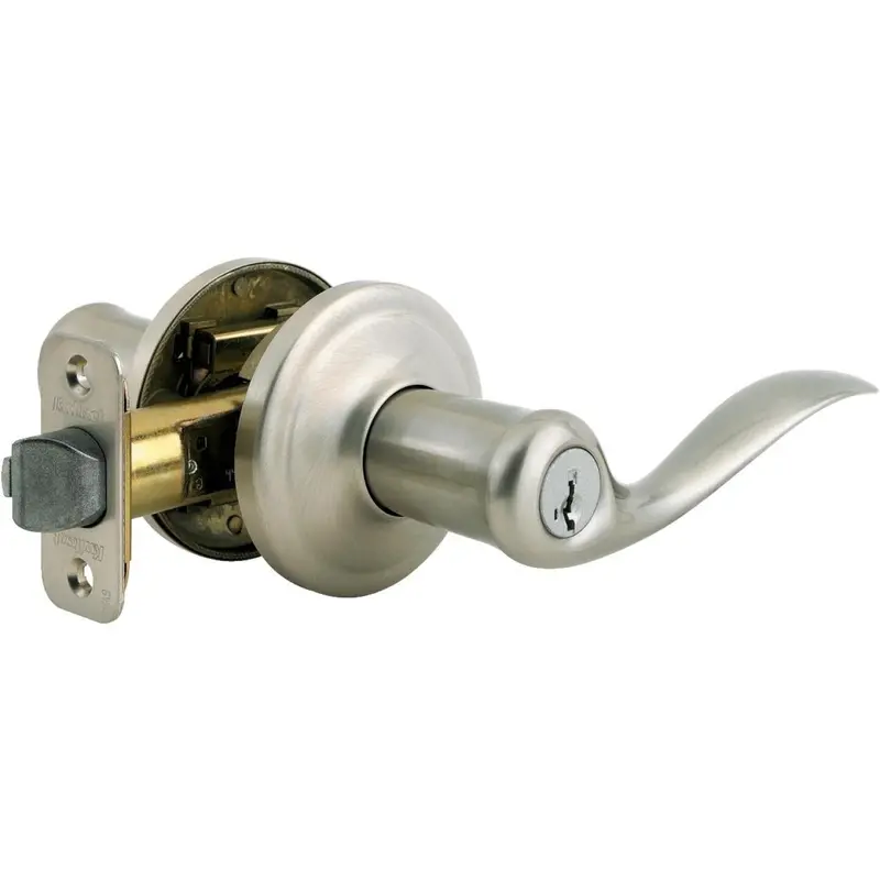 Kwikset Tustin Smartkey Entry Lever In Satin Nickel 1
