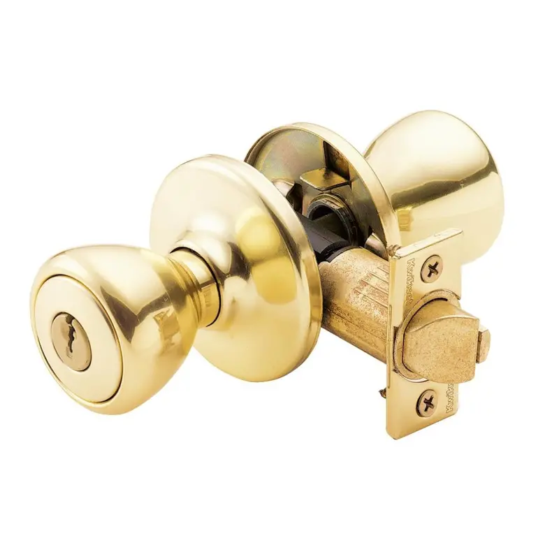 Kwikset Tylo Entry Knob In Polished Brass Finish 1