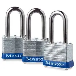 Laminated Keyed Padlocks – 3-Pack, 1-9/16-Inch Long-Shackle Design 1