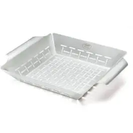 Large Deluxe Grilling Basket With Fold-Flat Handle 1