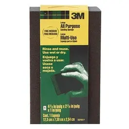 Large Flexible Sanding Sponge – Fine/Medium Grit, 4-7/8" X 2-7/8" X 1" 1