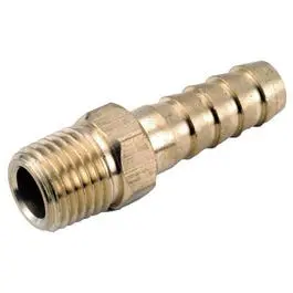 Lead-Free Brass Barb Insert Fitting – 1/4-Inch Hose X 3/8-Inch Mpt 1