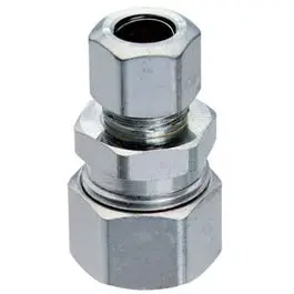 Lead-Free Brass Compression Straight Connector – 1/2-Inch Copper × 3/8-Inch Od Tube Fitting 1