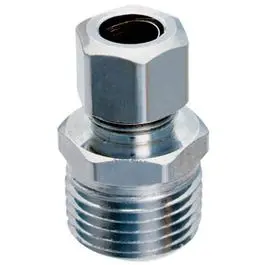 Lead-Free Brass Straight Compression Connector: 1/2" Mpt × 3/8" Od 1