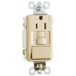 Legrand Gfci Receptacle With Single-Pole Switch – 15A, Ivory Finish 1