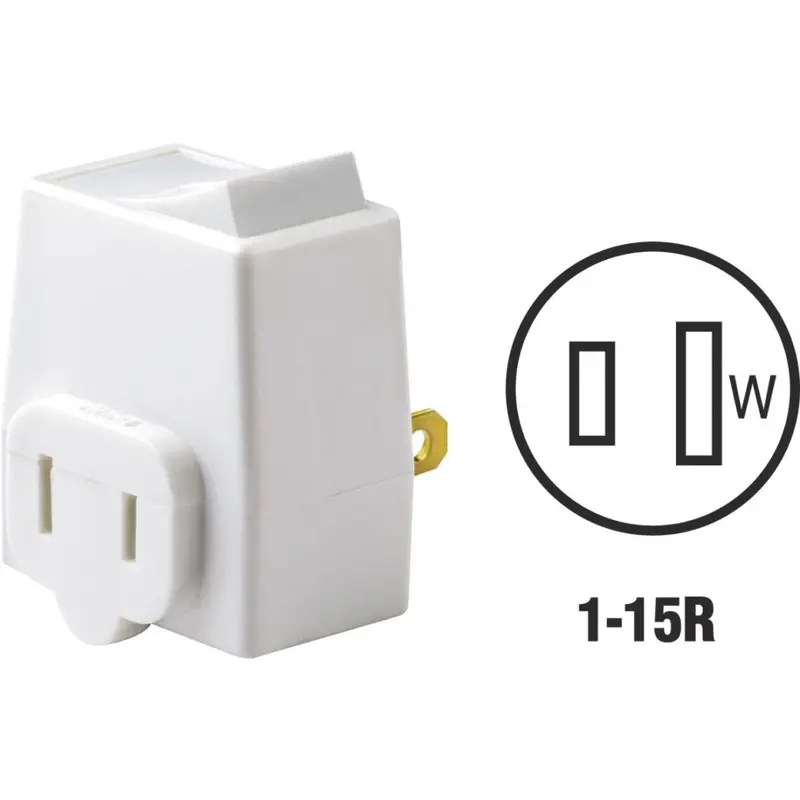 Leviton 13-Amp White Plug-In Power Switch Adapter 1