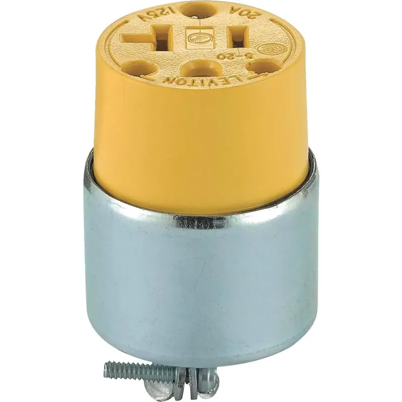 Leviton 20A 125V 3-Wire Armored Cord Plug, 2-Pole 1