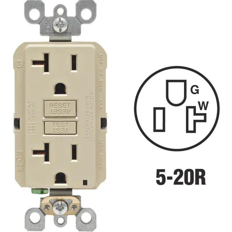 Leviton Smartlockpro 20A Gfci Outlet – Ivory, Commercial Grade, Rounded Corner, Self-Testing 1