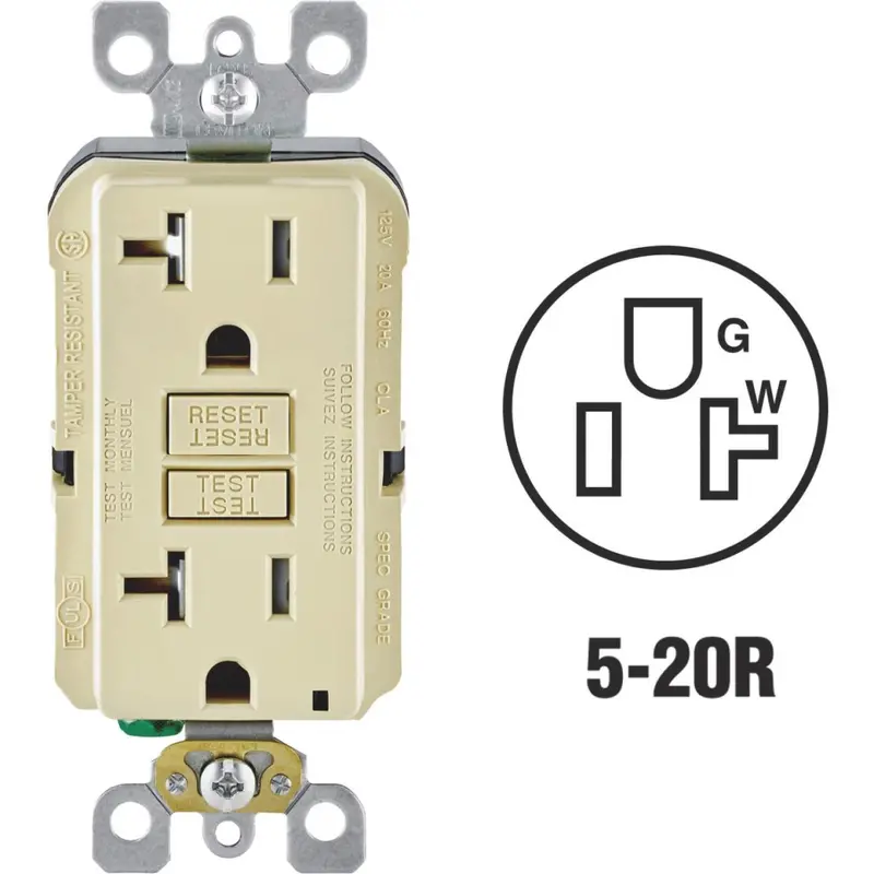 Leviton Smartlockpro 20A Gfci Outlet – Ivory, Commercial Grade, Tamper-Resistant, Self-Testing 1
