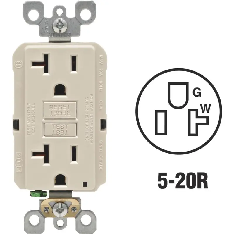 Leviton Smartlockpro 20A Gfci Outlet – Light Almond, Commercial Grade, Rounded Corner, Self-Testing 1