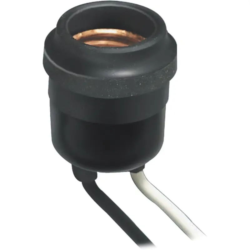 Leviton Weatherproof Medium-Base Lamp Socket – Black Finish 1