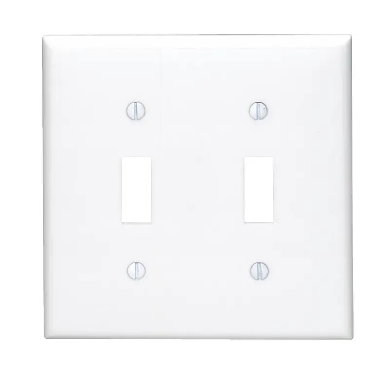 Leviton White 2-Gang Thermoplastic Nylon Toggle Switch Wall Plate 1
