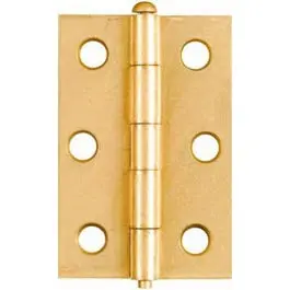 Light-Duty Narrow Hinges – 2.5-Inch, Dull Brass Finish (2-Pack) 1