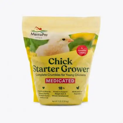 Manna Pro Medicated Chick Starter & Grower Crumbles – 20% Protein 1