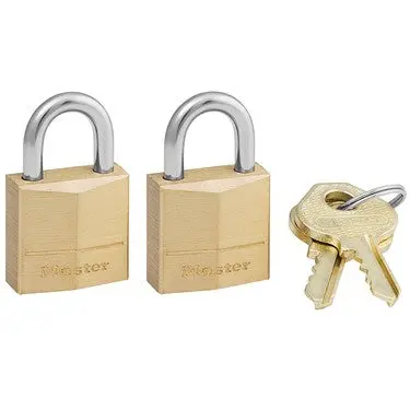 Master Lock 120T Solid-Body Padlock – Brass-Plated Steel, Keyed Alike Option Available 1