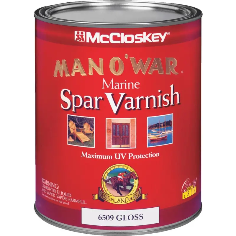 Mccloskey Man O'War Voc-Compliant Gloss Spar Varnish – Quart, Interior & Exterior Use 1