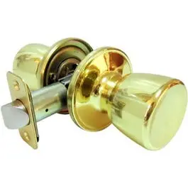 Medium Tulip-Knob Passage Lockset – Polished Brass Interior Hardware 1
